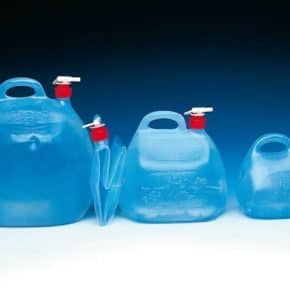 5 Liter Faltwasserbehälter, 10 Liter Faltwasserbehälter, 20 Liter Faltwasserbehälter mit Drehhahn (aus Polyäthylen)