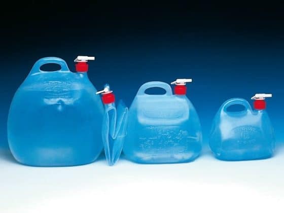 5 Liter Faltwasserbehälter, 10 Liter Faltwasserbehälter, 20 Liter Faltwasserbehälter mit Drehhahn (aus Polyäthylen)