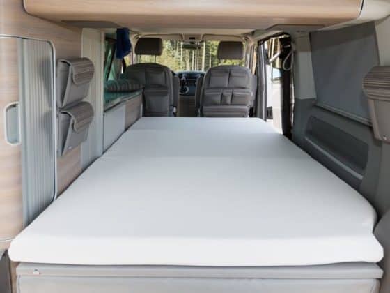 iXTEND fitted sheet for iXTEND folding bed in VW T6 / T5 California, design "Nicki plush", Product No.:100707600
