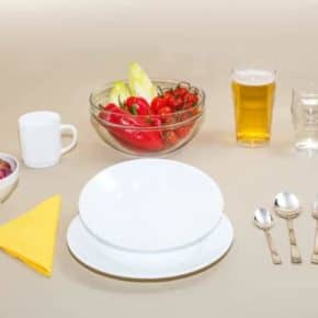 Flat plate from the gourmet set, white, stackable