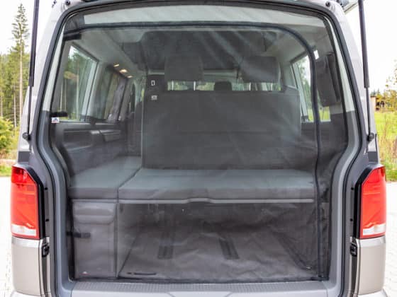 Mosquito net for the tailgate of the VW T6.1 / T6 / T5 Multivan and California Beach. Online shop for Brandrup Camper- and Vanequipment