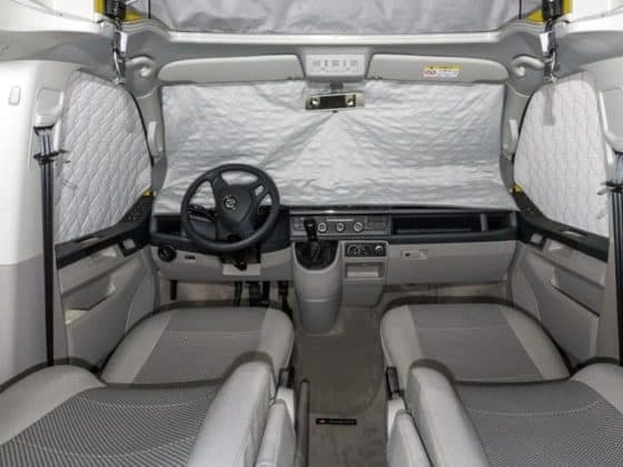 ISOLITE Extreme für Fahrerhausfenster VW T6 mit Sensoren im Innen-Rückspiegel, ISOLITE Extreme Fahrerhausfenster VW T6 ohne Sensoren im Innen-Rückspiegel