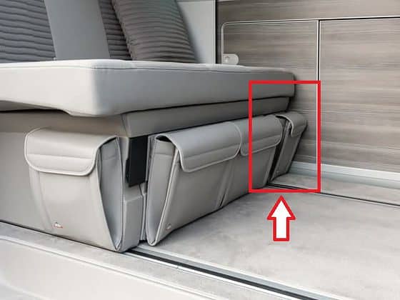 Brandrup-100706755- UTILITY bag for the bed box in the VW T5 / T6 California For the 2-seater bench seat in the VW California Ocean, Coast, Comfortline, Trendline, Beach