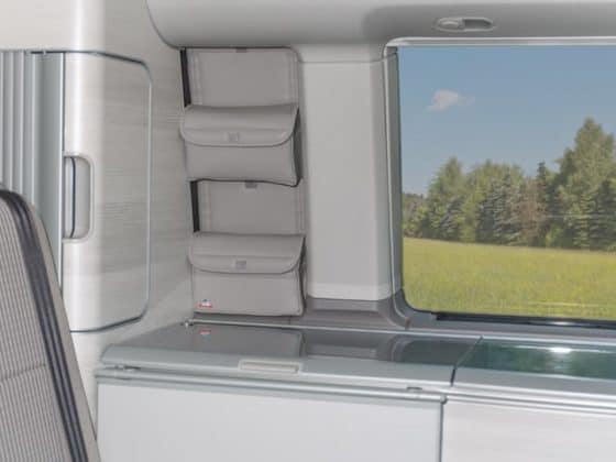 UTILITY Taschen für das Schrankfenster VW T5/T6 California Comfortline und Trendline, Design: "Leder Moonrock", Art.Nr.: 100706761