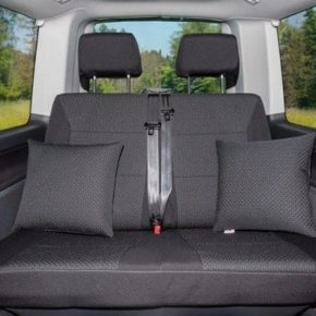 Second Skin protective cover - bench cover for the VW T6 / T5 for all VW California Beach from 2010 with 2-seater bench in titanium black