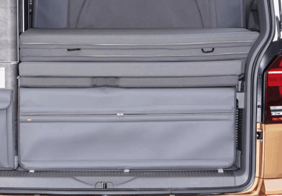 Brandrup FLEXBAG rear end, also for rear loading space, VW T6.1 California and Beach with 2-seater bench, design "Palladium"