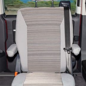 Brandrup Second Skin protective cover for a swivel seat (2 rows of seats) in the VW T6.1 / T6 California Beach and Coast in the "Mixed Dots" design