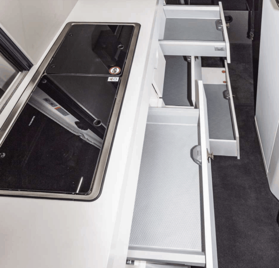 Non-slip / protective mats for the drawers in the VW Grand California 680