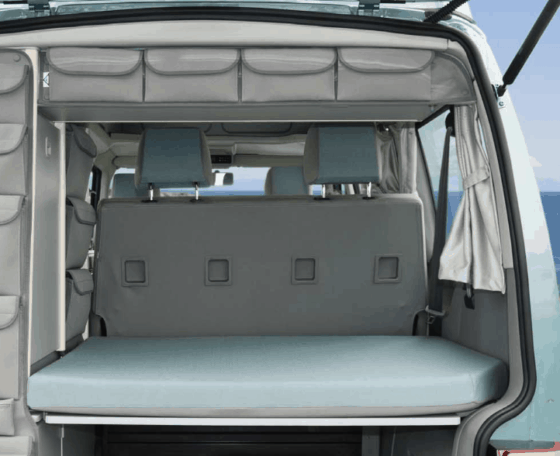 UTILITY Taschen zur Anbringung oben horizontal am hinteren Abschluss des Kleiderschrank im VW T4 California Coach im Design "Palladium"