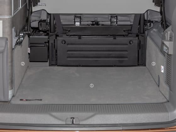 100708627 - Brandrup Velor carpet for the cargo area of the VW T6.1 California (without beach) - design "Palladium"