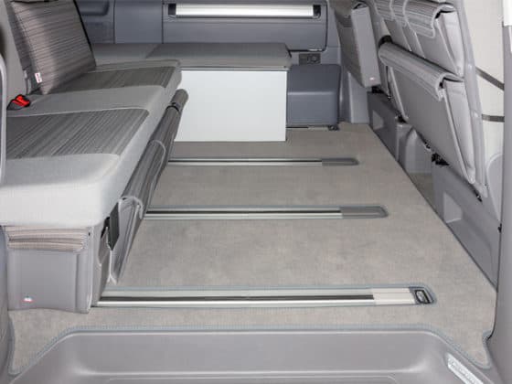 100708617 - Brandrup carpet (velour) for the passenger compartment of the VW T6.1 California Beach with 2-seater bench in Palladium design - Wiest Online Shop