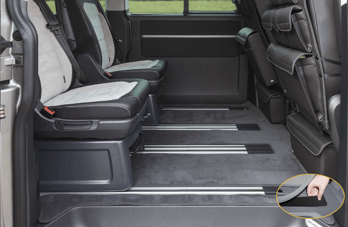 Komplett Teppich Transport Schutzmatte 1 teilig für VW T6 Multivan 2 Schiebetür 