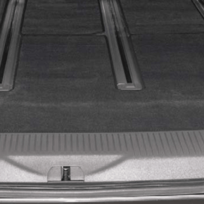 Velor carpet for the rear cargo area of ​​the VW T6.1 Beach with 2-seater bench in the design "titanium black"