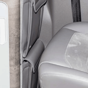 Brandrup Utility Tasche zur Anbringung an der Seite des Spülschranks / Schrank im VW T6.1 / T6 / T5 hinter dem Fahrersitz im Design "Leder Palladium"