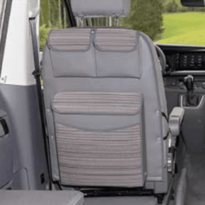 Utility bags with Multibox Maxi for the left cab seat of the VW T6.1 / T6 / T5 California Beach in the design "Mixed Dots"