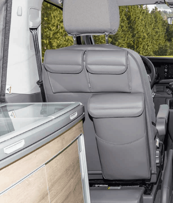 Utility mit MULTIBOX für die Rücklehne am Fahrersitz im VW T6.1 / T6 / T5 California - Wiest Online Shop für Brandrup-Artikel