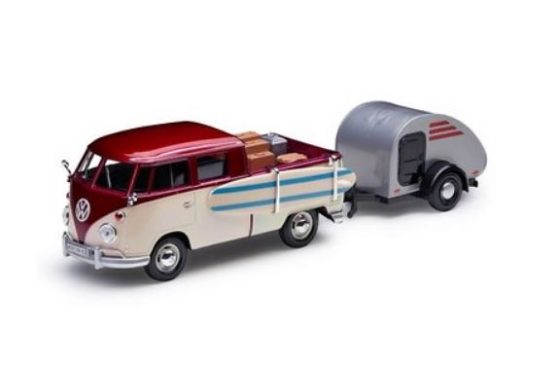 Sammlermodell VW T1 Pickup mit Wohnanhänger im Maßstab 1:24 - Wiest Online Shop für Camper- und Van-Zubehör