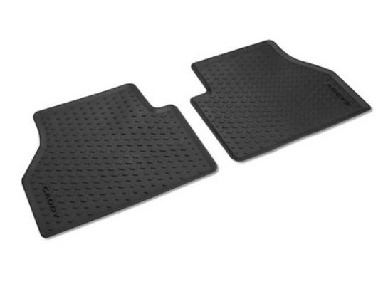 Set Fußmatten (Allwetter) für VW Caddy 5 mit Schriftzug - zweiteilig für hinten - Große Auswahl an Zubehör für VW Camper und Vans im Shop