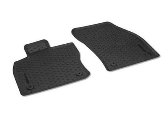 Set Fußmatten (Allwetter) für VW Caddy 5 mit Schriftzug - zweiteilig für vorne - Große Auswahl an Zubehör für VW Camper und Vans im Shop
