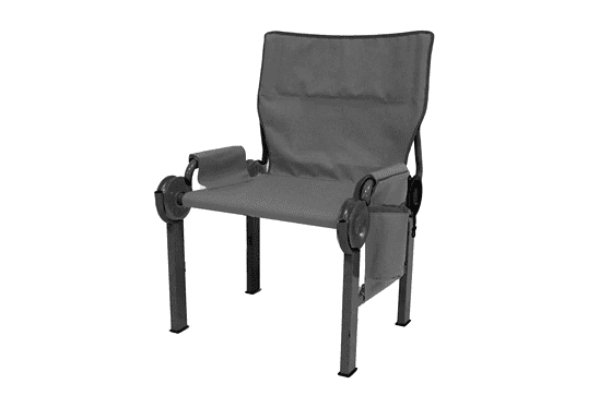 Der Disc-O-Bed Disc-Chair ist leicht auseinander genommen und in einer kleinen Tasche transportierbar, trotzem sehr robust, schmutzabweisend und pflegeleicht