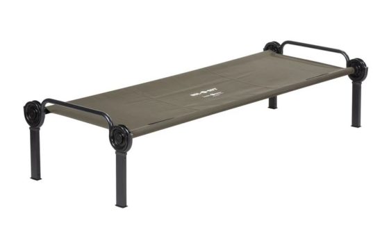 Sol-O-Cot bed for camping in olive by Disc-O-Bed camping bed in black for one person - field bed to set up for easy transport