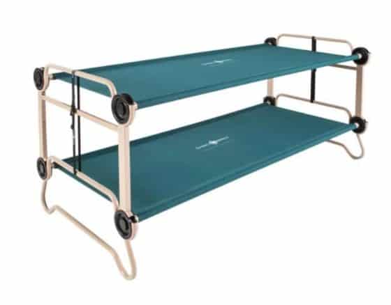 Double camp bed Disc-O-Bed XL with side pockets in green - The Disc-O-Bed XL is the ultimate luxury bed among camp beds