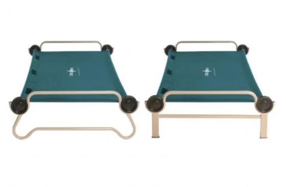 Doppel-Feldbett Disc-O-Bed XL mit Seitentaschen in grün- Das Disc-O-Bed XL ist auch als Einzelbett nutzbar