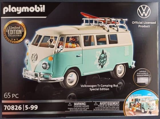 Limited edition of the VW T1 camper van - light blue version in Surfin USA style