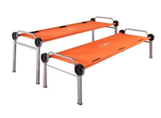 Double cot Disc-O-Bed Disc-Bunk cot in orange singles