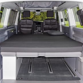 Brandrup iXTEND folding bed cover for VW T6.1 Multivan and Beach with washable cover in the design: "Titanium Black" - Wiest Online Shop