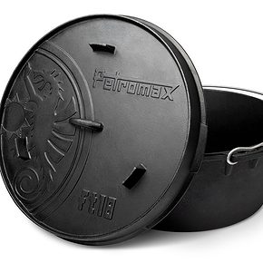 Petromax Dutch oven F18-T - Dutch oven with flat bottom - cast iron with lid - ideal for fireplaces on camping holidays | Wiest online shop for campers