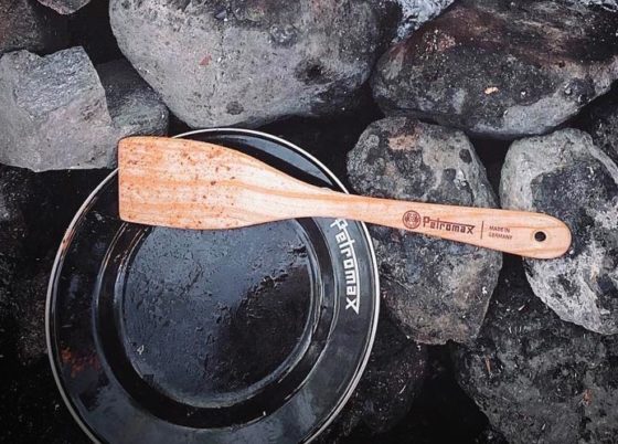 Petromax wood spatula with branding - made of cherry wood