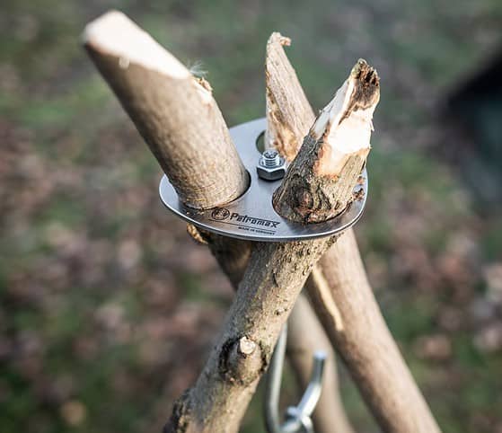 Petromax tripod ring for setting up a cooking area - practical helper for setting up an individual fireplace using branches in nature | Wiest Camping Shop