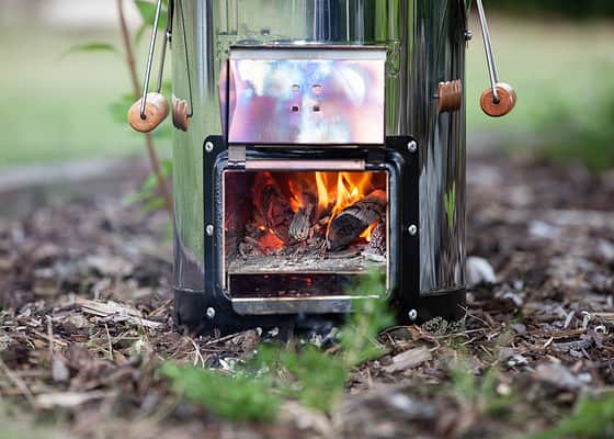 Rocket Stove with fire
