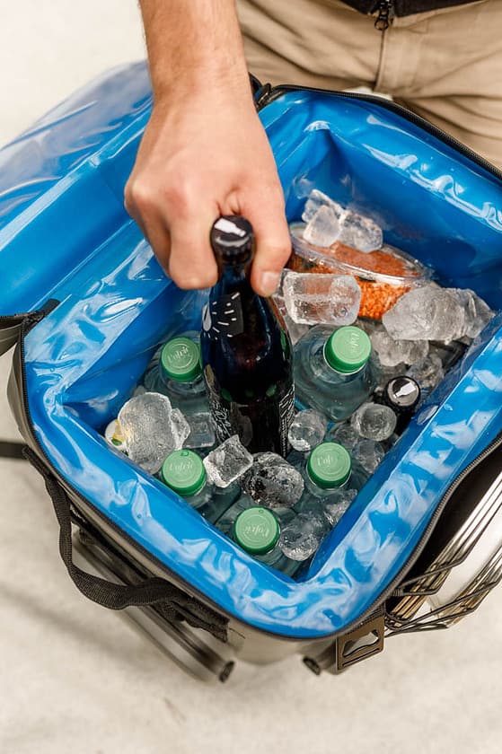 Cooler Backpack open drinks