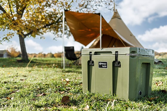 Kühlbox KX50-OLIV beim Camping